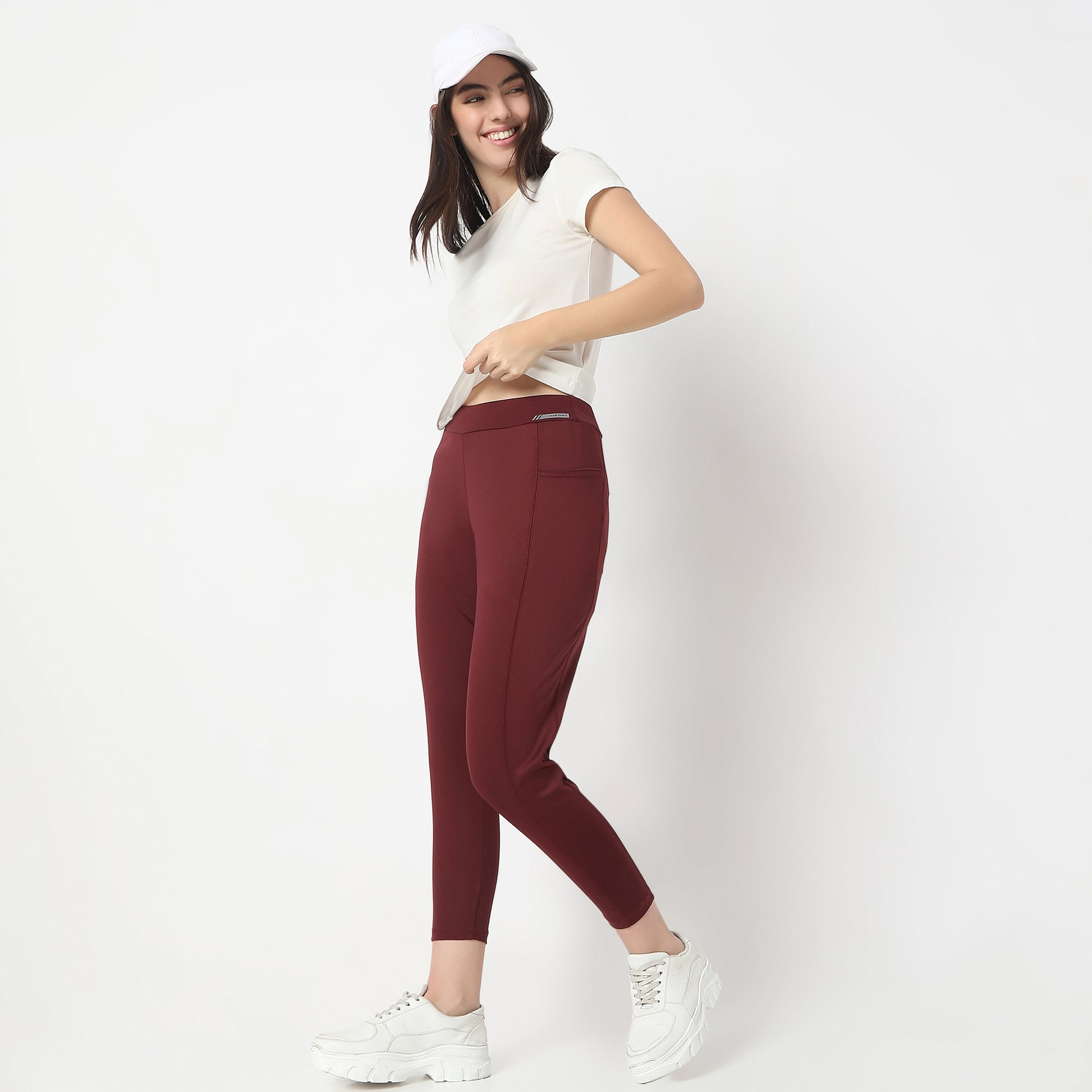 Slim Fit Solid High Rise Leggings