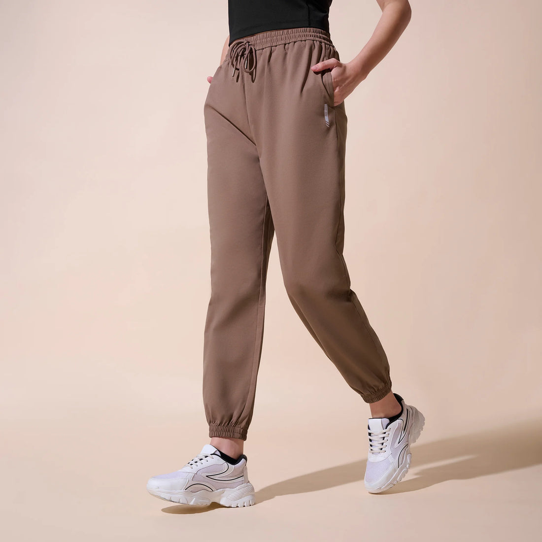 Air Dry High Rise Active Joggers With Patch Pockets