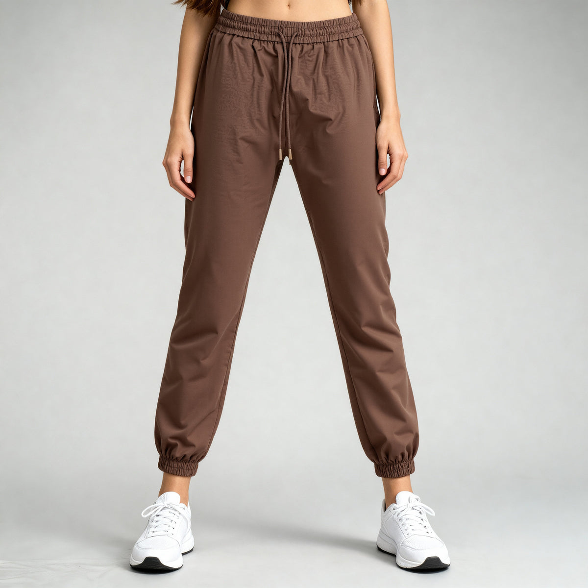 High Rise Active Joggers With Patch Pockets