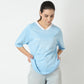 Oversize Printed V-Neck T-Shirt