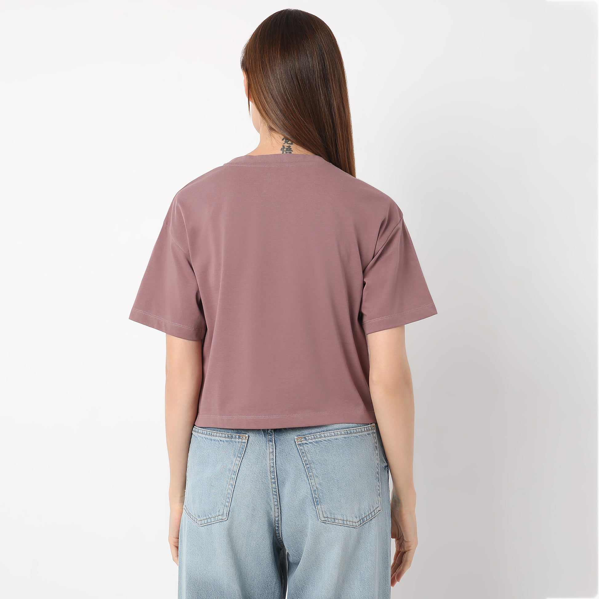 Boxy Fit Graphic Round Neck T-Shirt