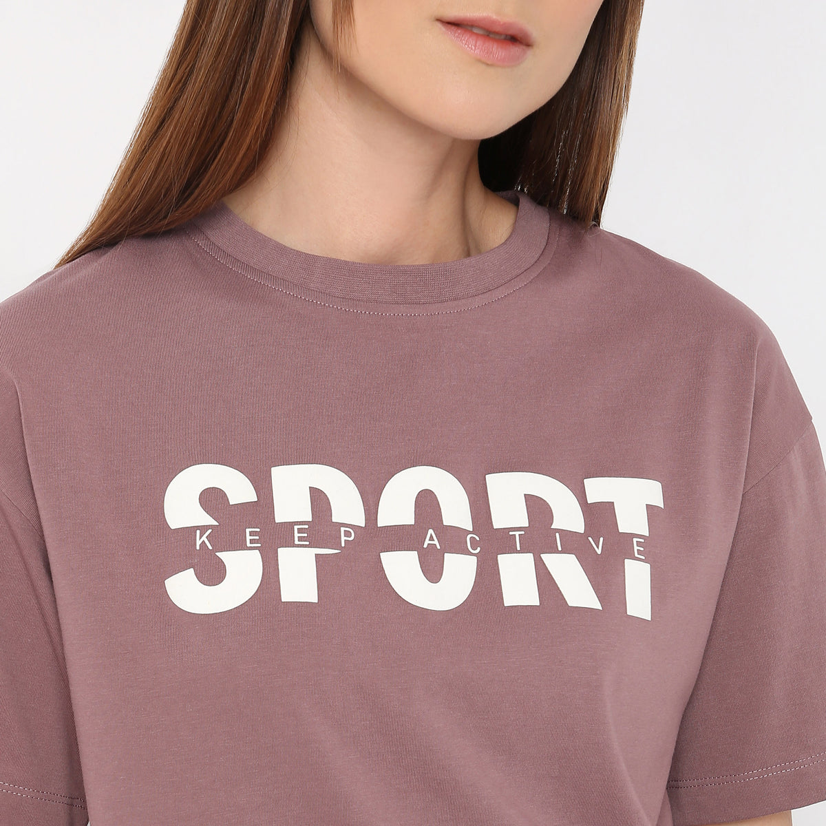 Boxy Fit Graphic Round Neck T-Shirt