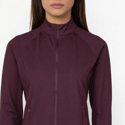 Women Solid Turtle Neck Full Sleeve Active With Sports Jacket T-Shirt