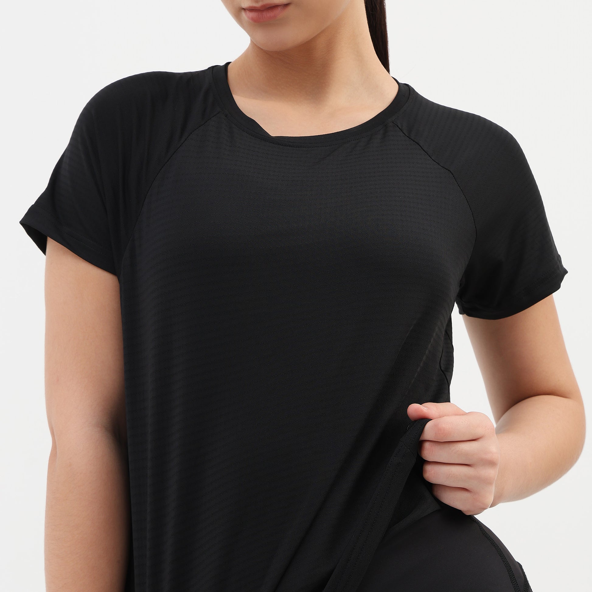 Polyester Spandex Solid Short Sleeve T-Shirt