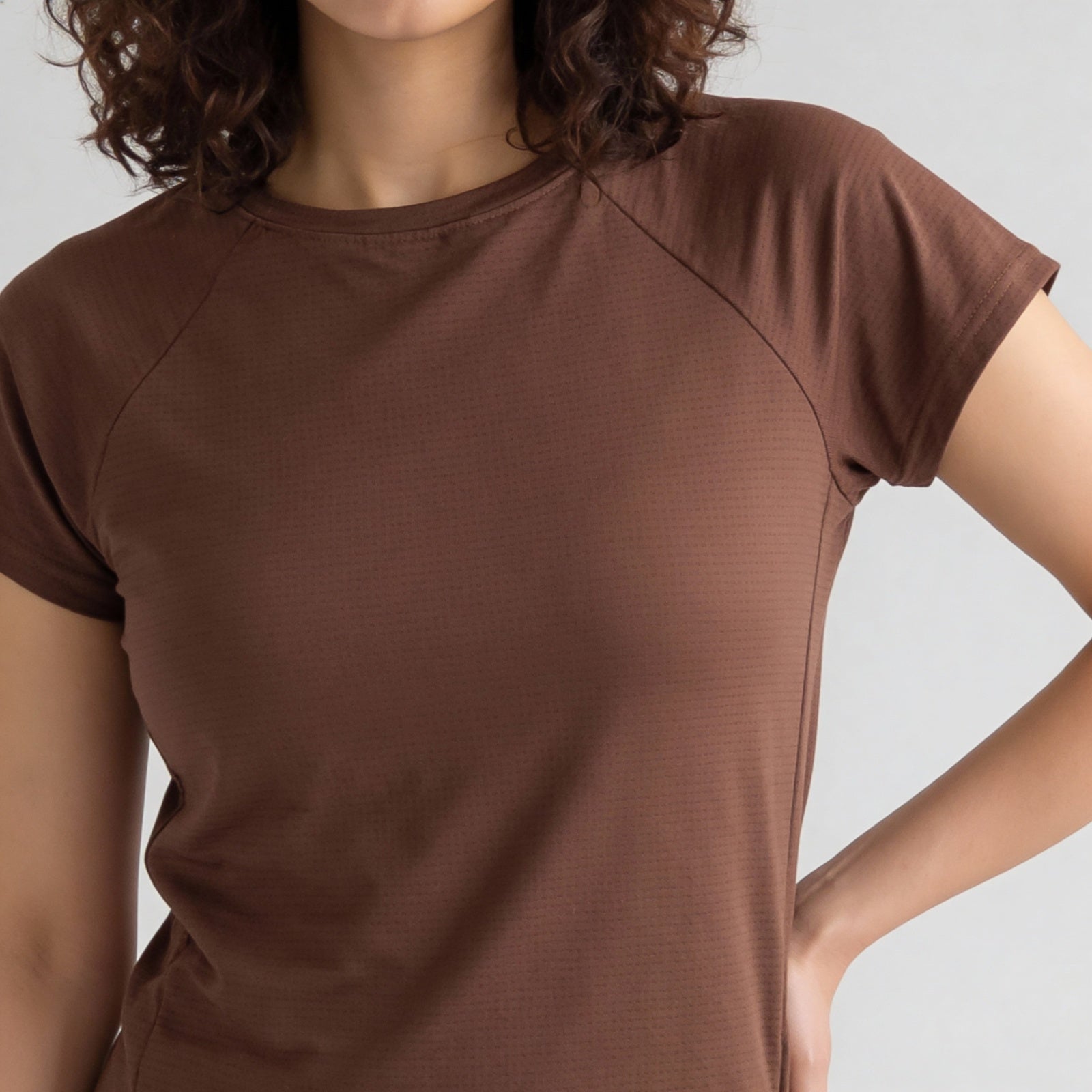 Polyester Spandex Solid Short Sleeve T-Shirt