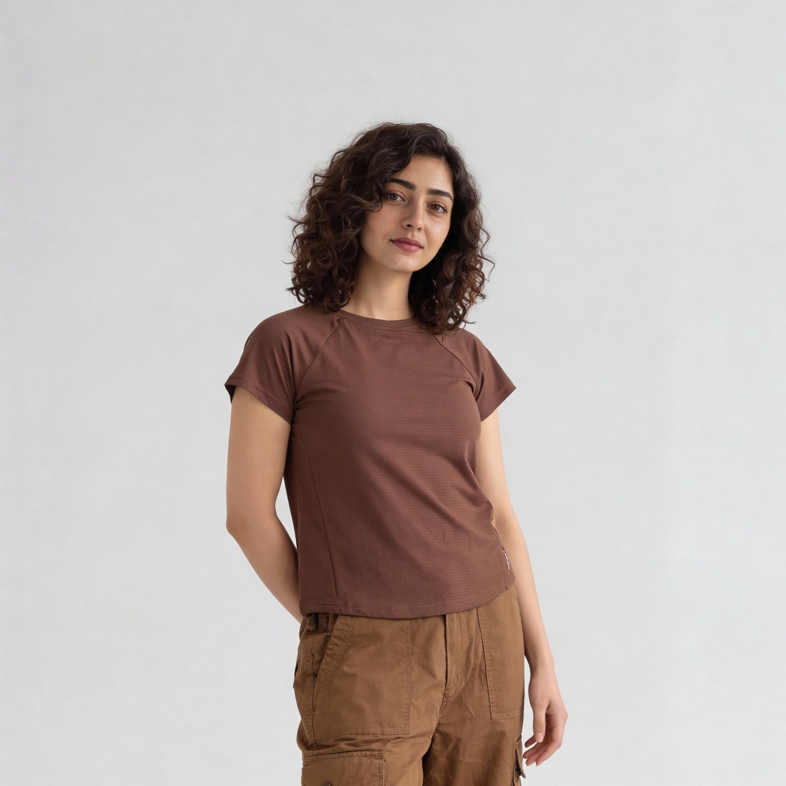 Polyester Spandex Solid Short Sleeve T-Shirt