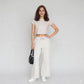 Solid Slim Fit Cropped T-Shirt