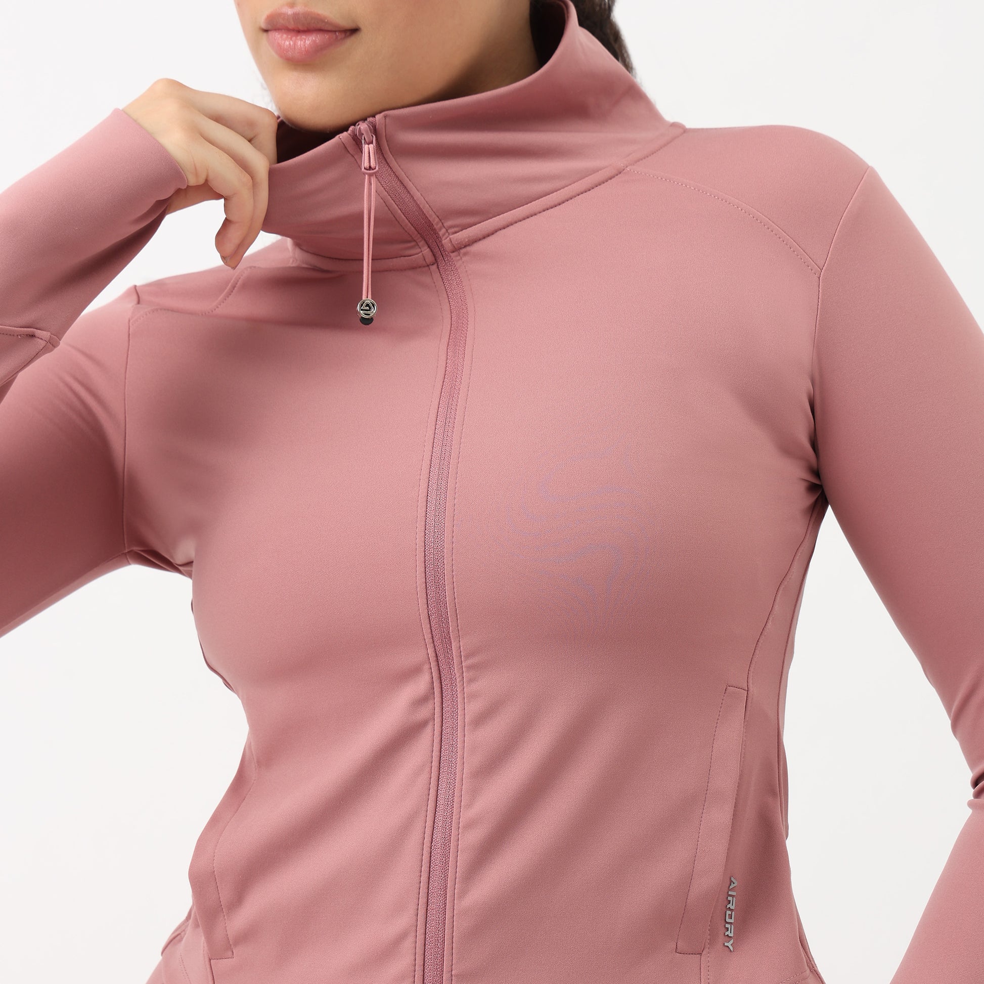 Airdry High Neck Jacket with Front Zipper Opening