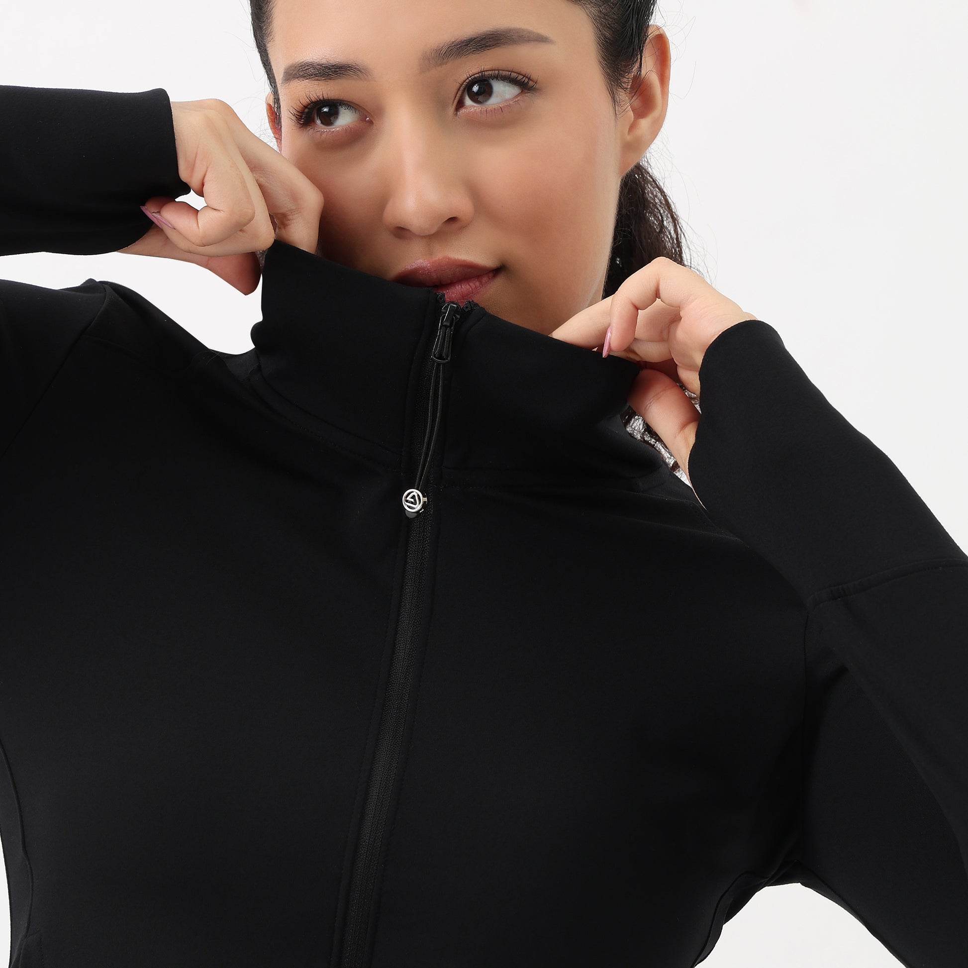 Airdry High Neck Jacket with Front Zipper Opening
