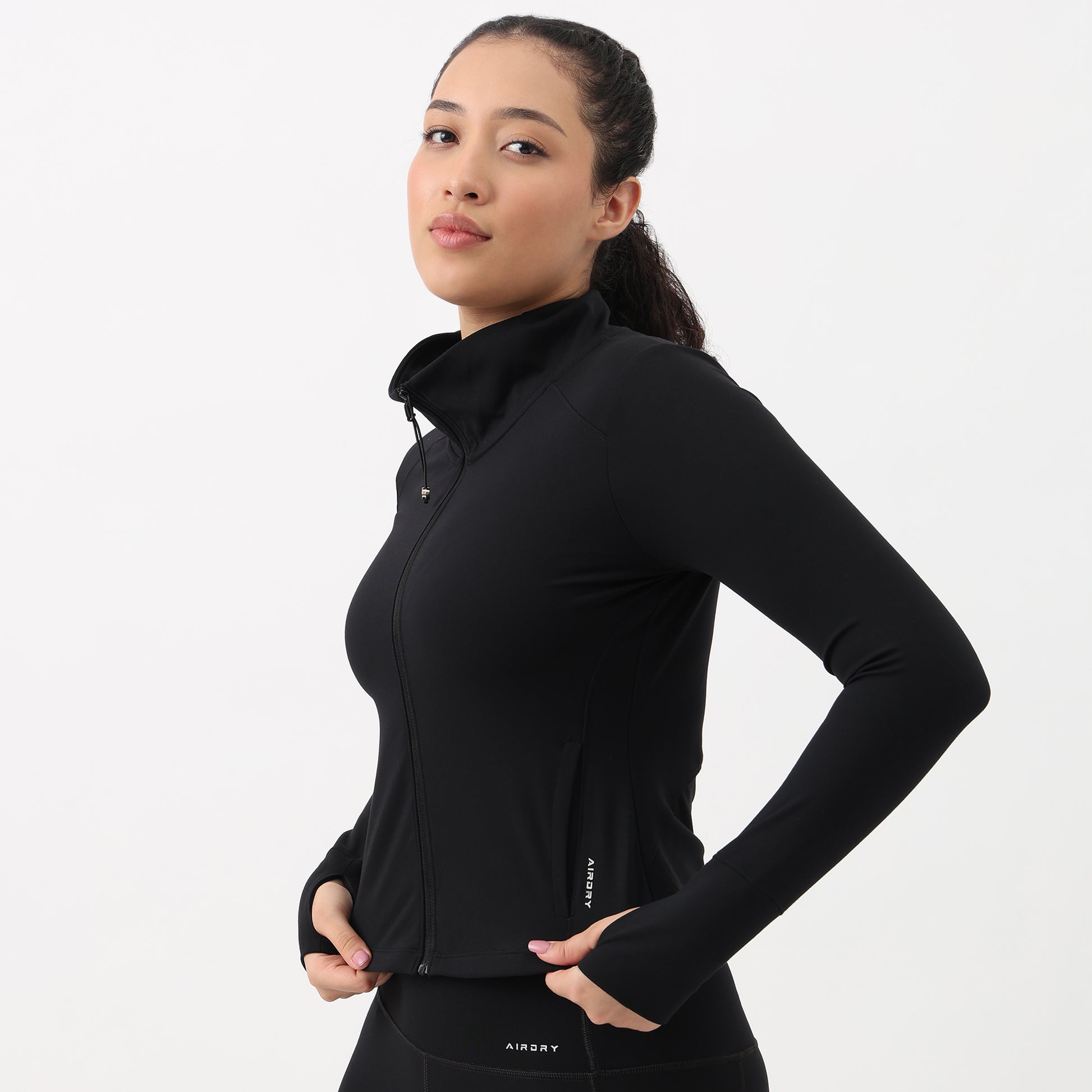 Airdry High Neck Jacket with Front Zipper Opening
