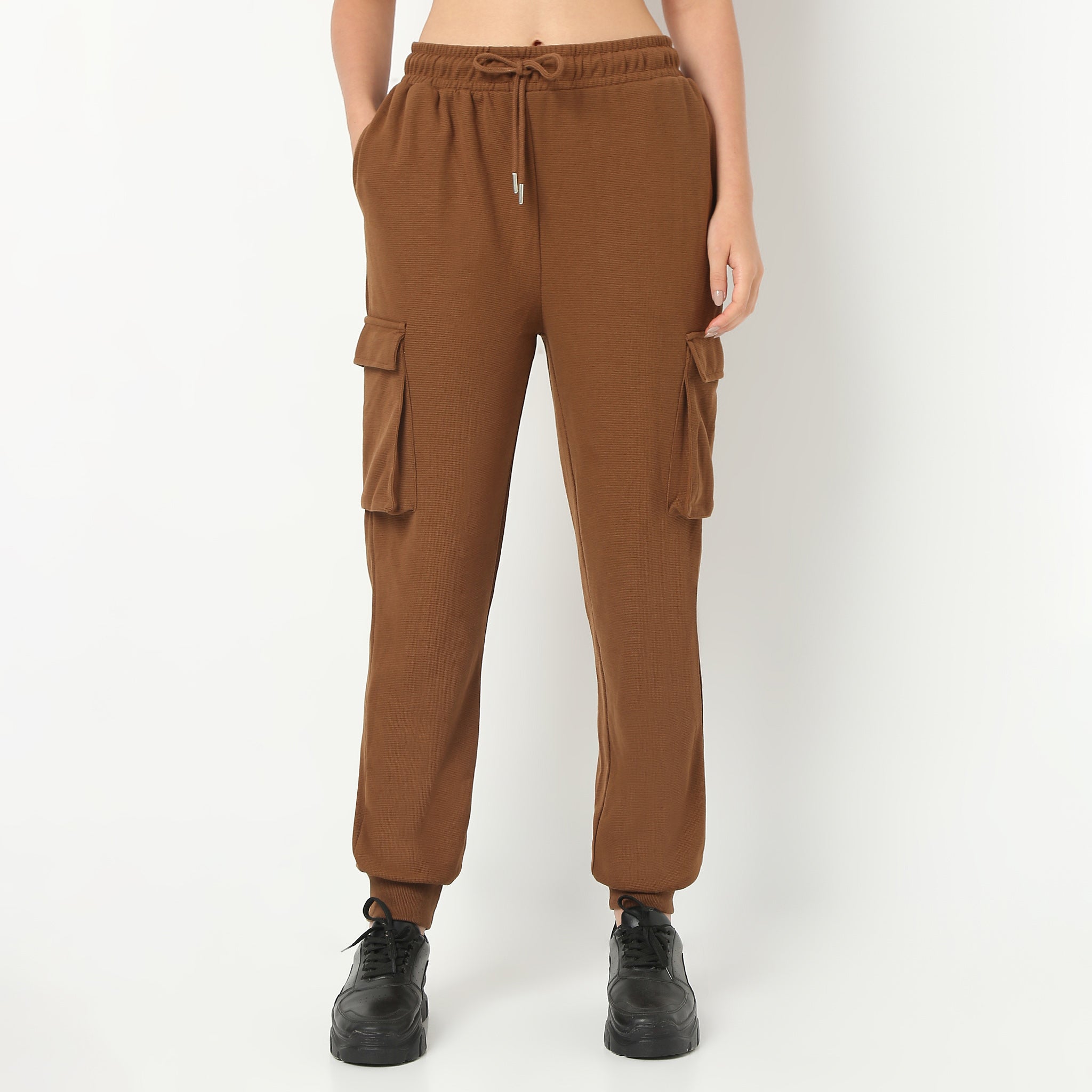 Relaxed Fit Ankle Length High Rise Joggers