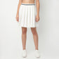 Above Knee High Rise Flared Pleated Skirt