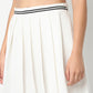 Above Knee High Rise Flared Pleated Skirt