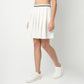 Above Knee High Rise Flared Pleated Skirt