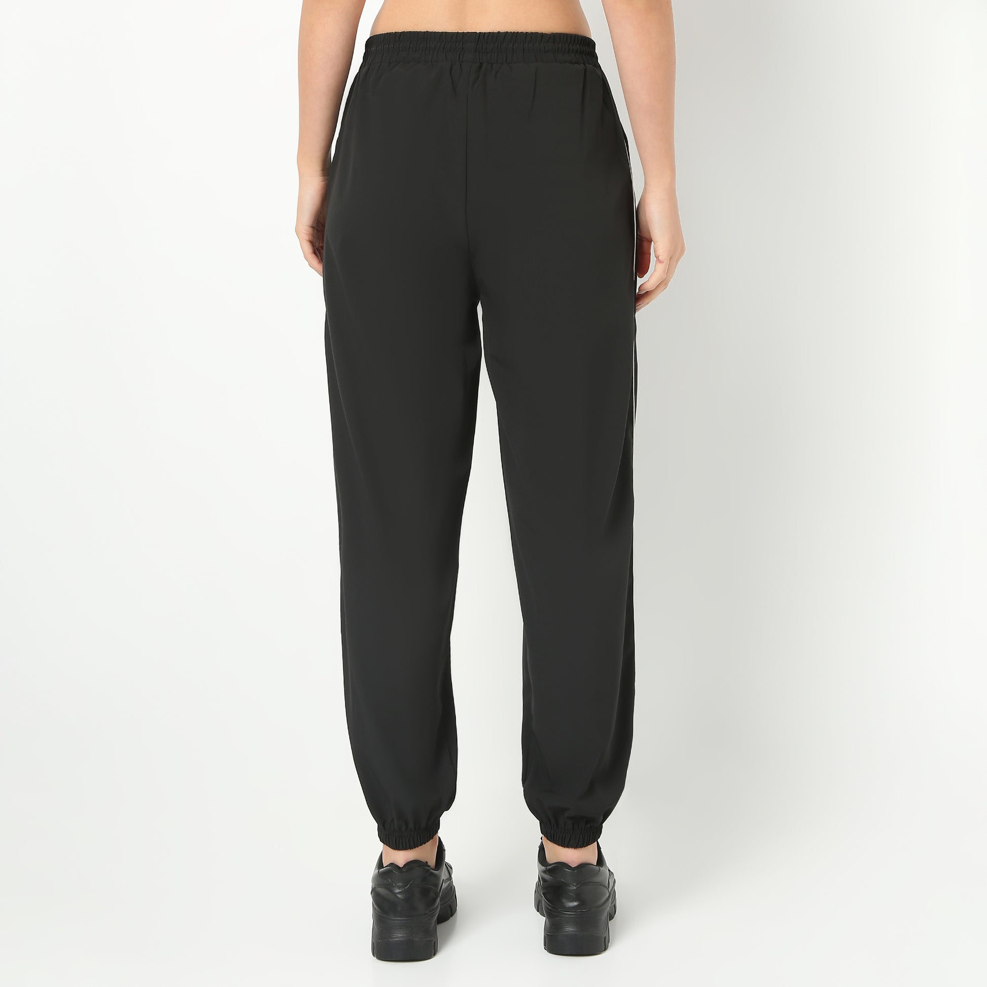 Solid Full Length Relaxed Fit Athleisure Legwear Sports Joggers