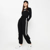Relaxed Fit Ankle Length High Rise with Patch Pockets and Stripe Detail Joggers