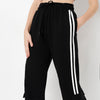 Relaxed Fit Ankle Length High Rise with Patch Pockets and Stripe Detail Joggers