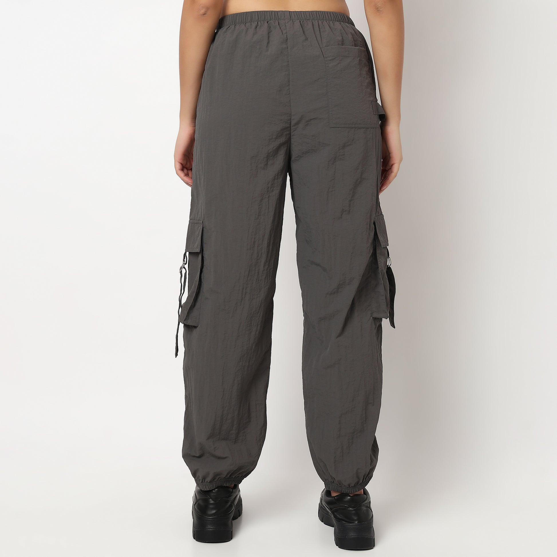 Buy Women Relaxed Fit Solid Ankle Length High Rise Joggers  - Style Union