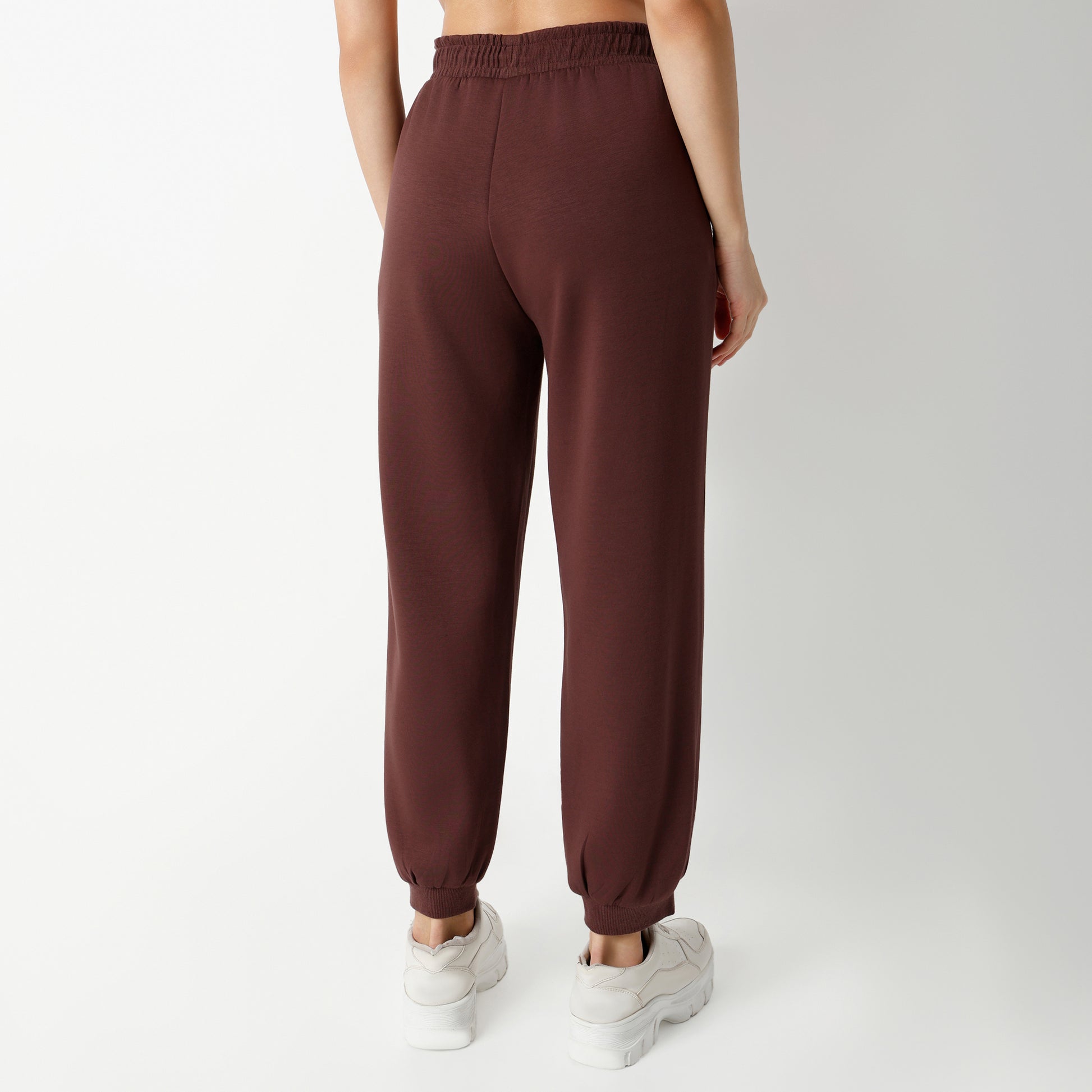 Relaxed Fit Solid High Rise Joggers