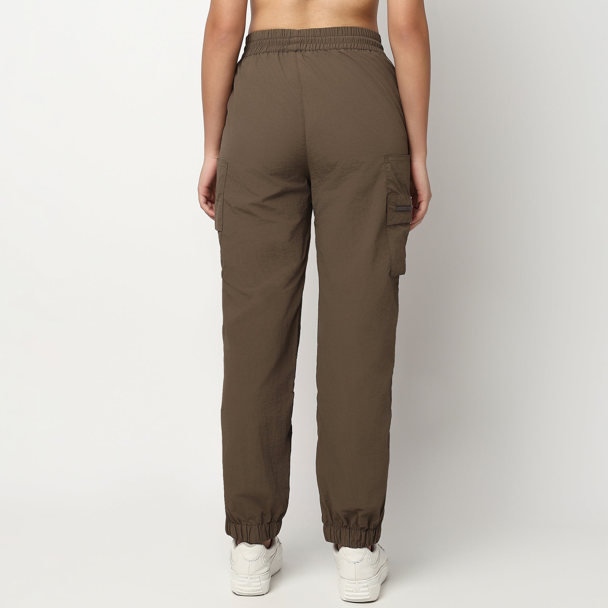 Buy Women Regular Fit Solid Full Length High Rise Joggers  - Style Union