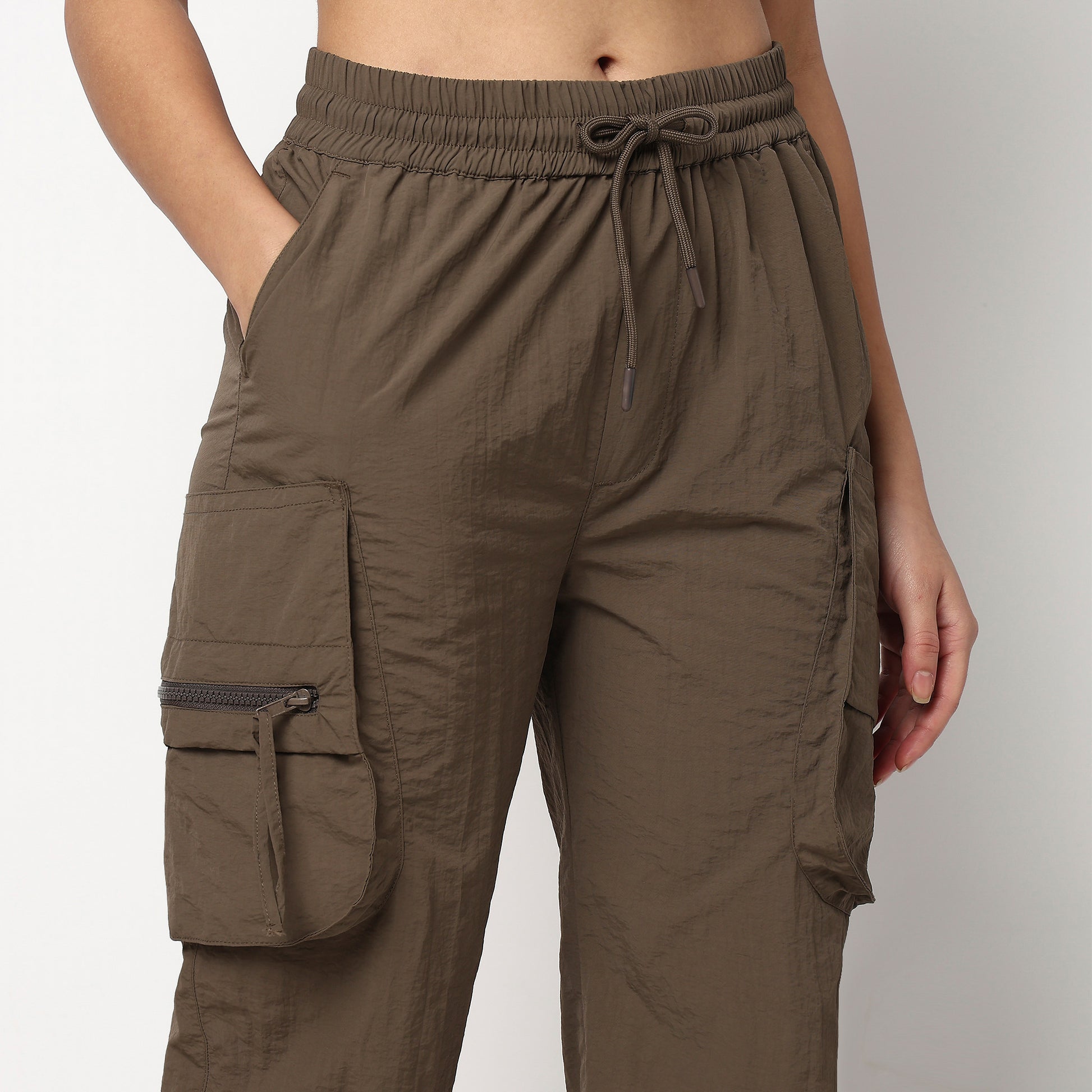 Buy Women Regular Fit Solid Full Length High Rise Joggers  - Style Union