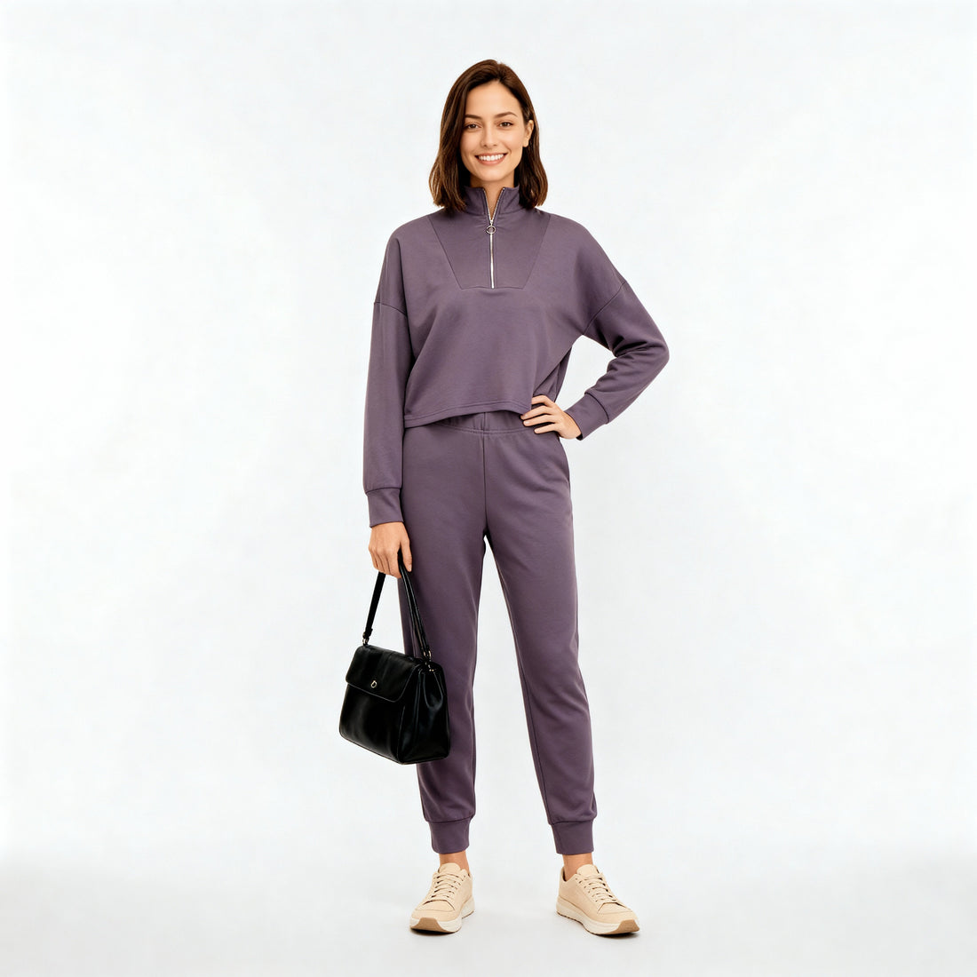 High Rise Solid Trackpants