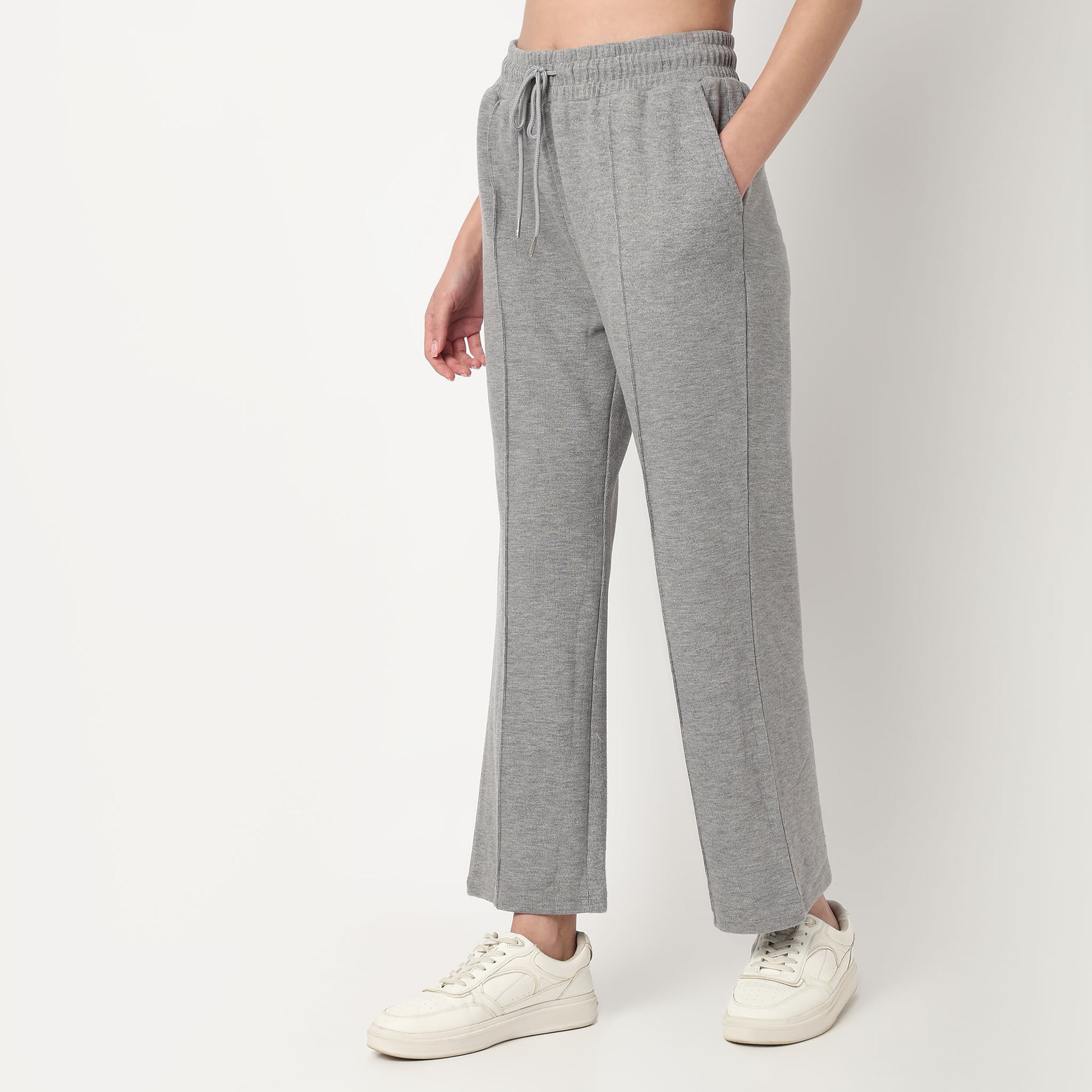 High Rise Solid Trackpants