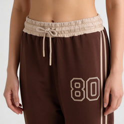 Cotton High Rise Graphic Joggers