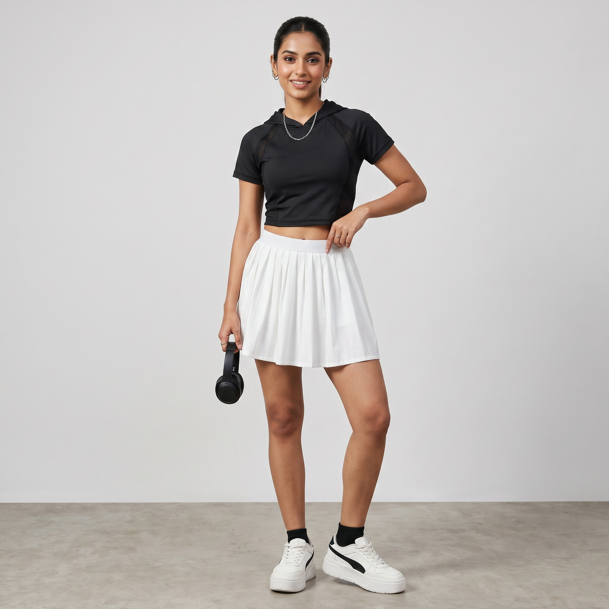 Flared Mid Rise Skirt