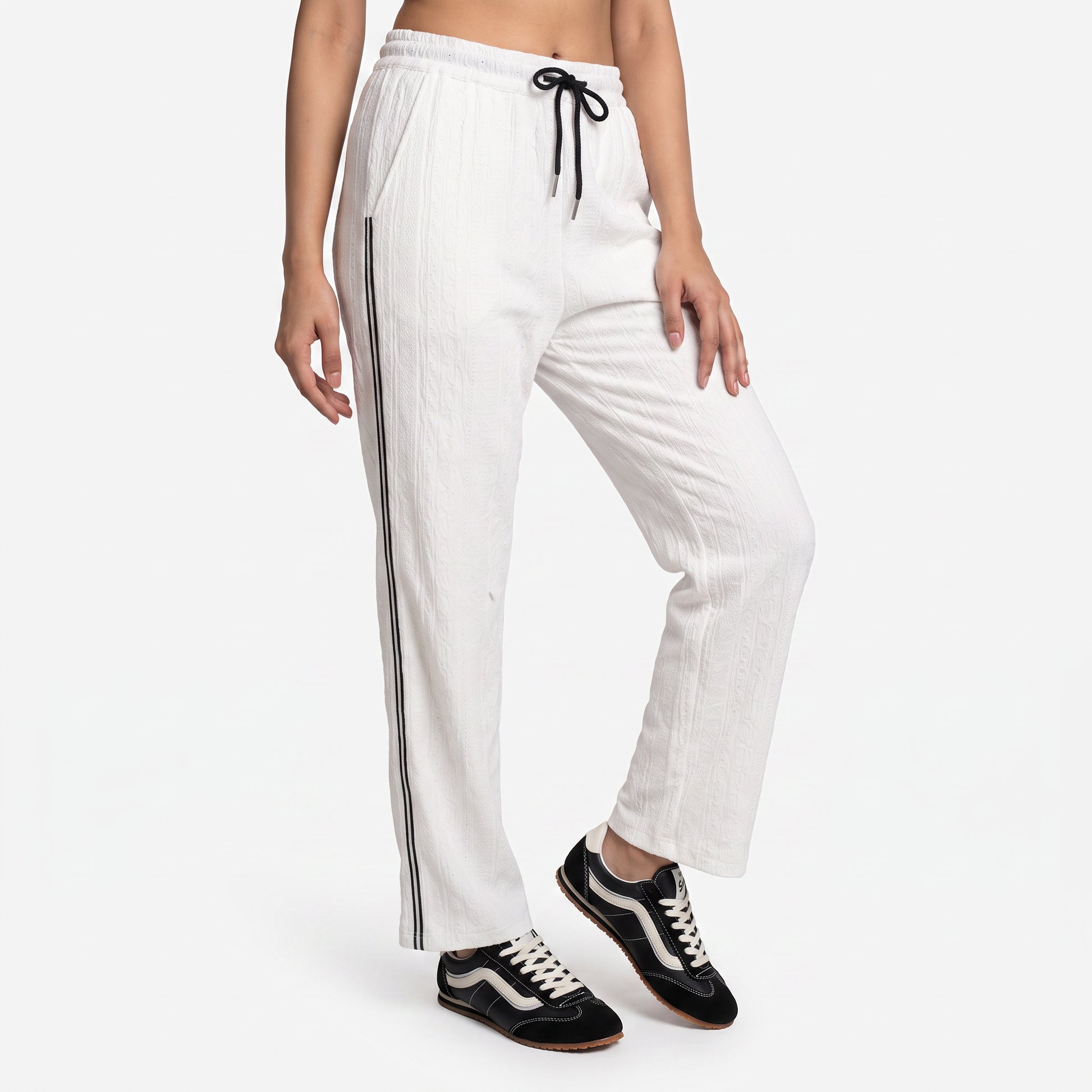 Solid Mid Rise Trackpants