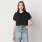 Boxy Fit Solid Cropped T-Shirt
