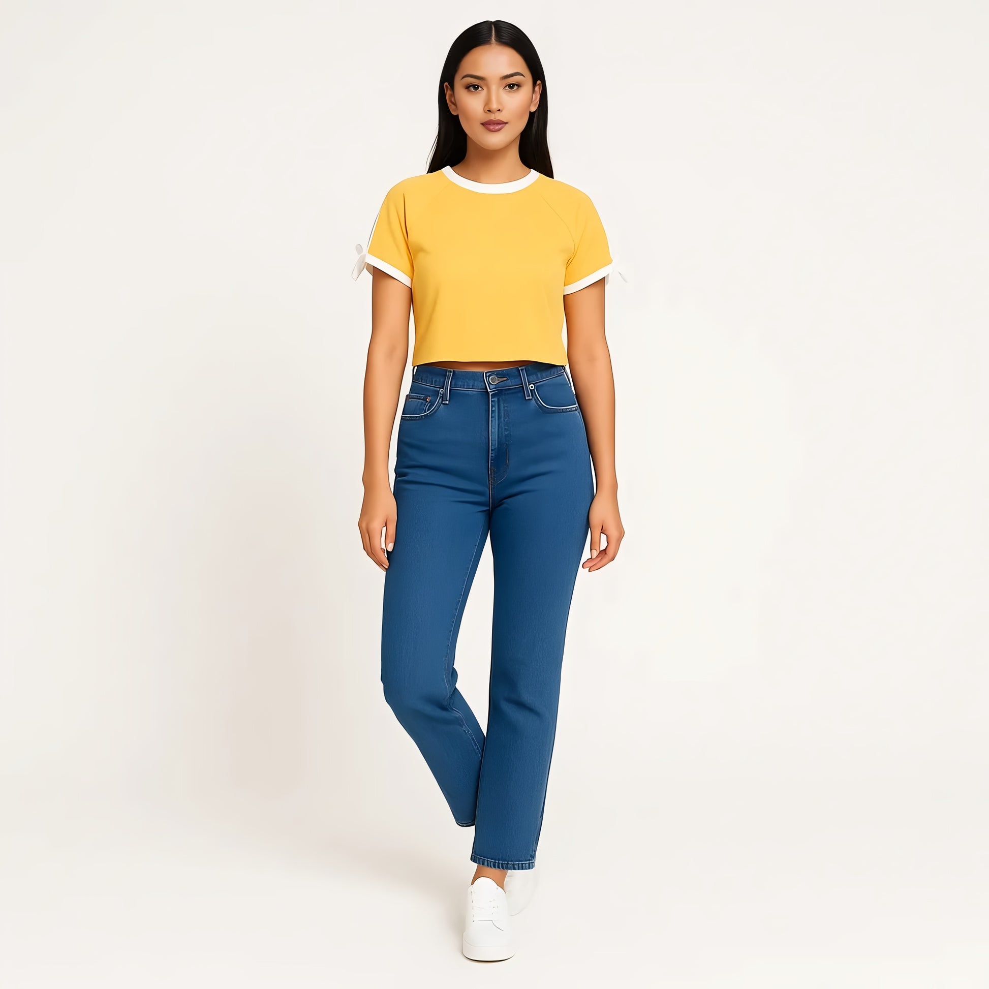 Buy Young Women Athleisure Tee With Tie Detail On Sleeve - Style Union
