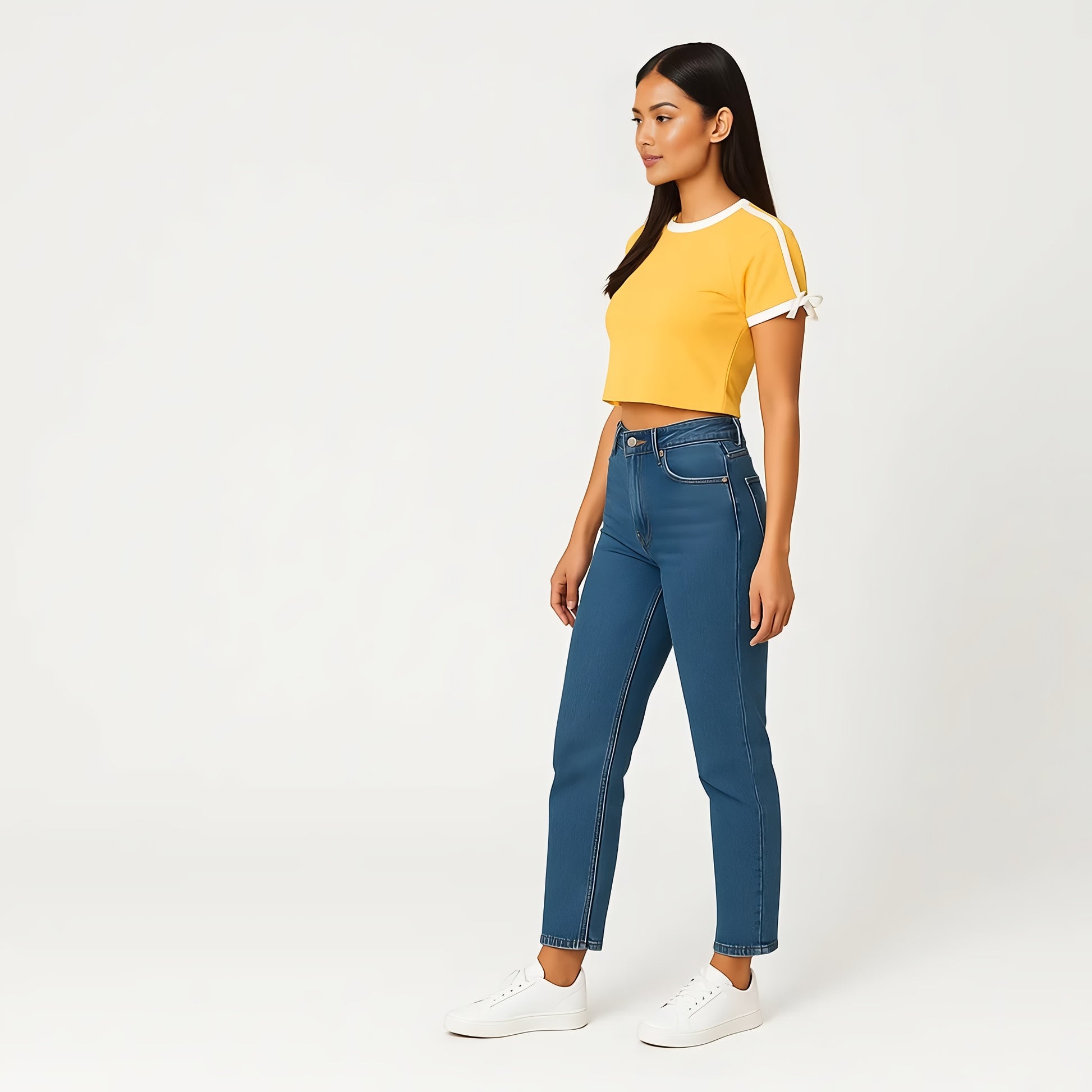 Buy Young Women Athleisure Tee With Tie Detail On Sleeve - Style Union