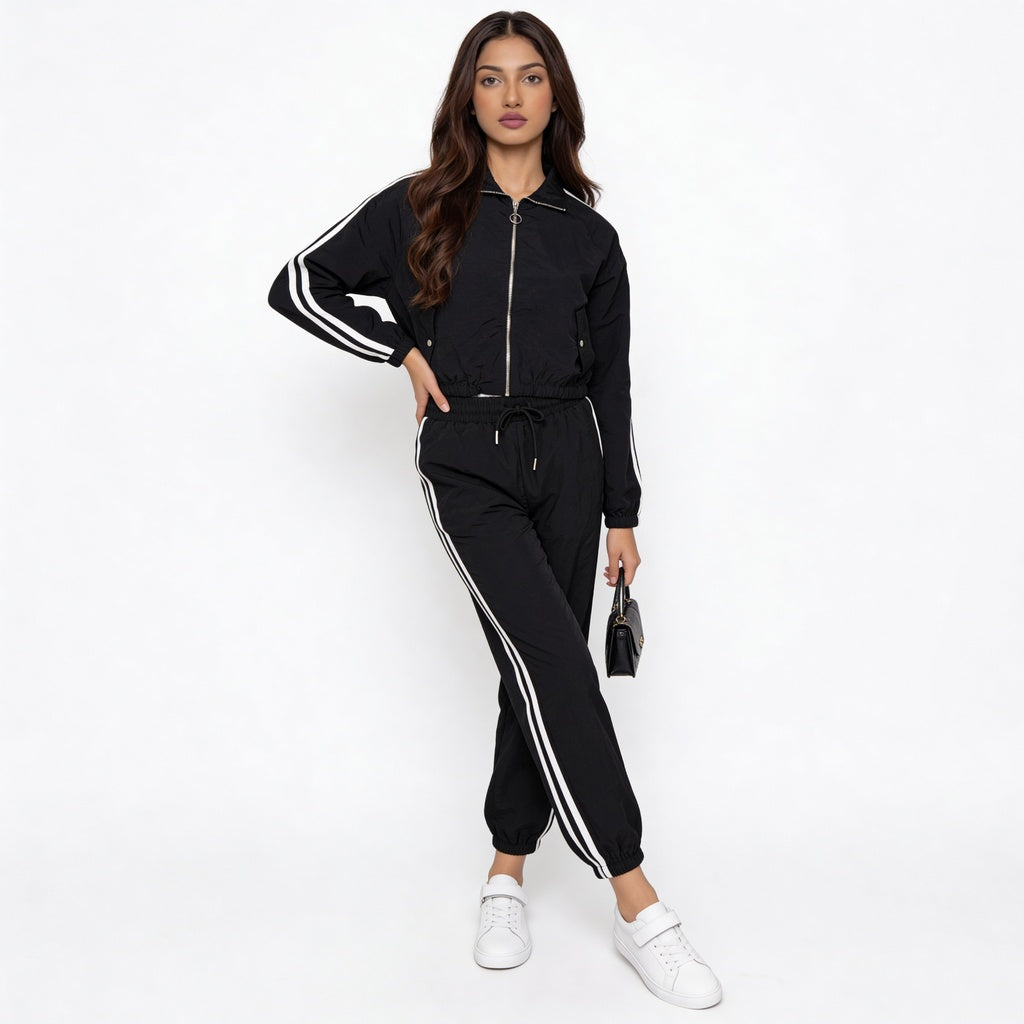 Solid Mock Turtle Neck Jacket