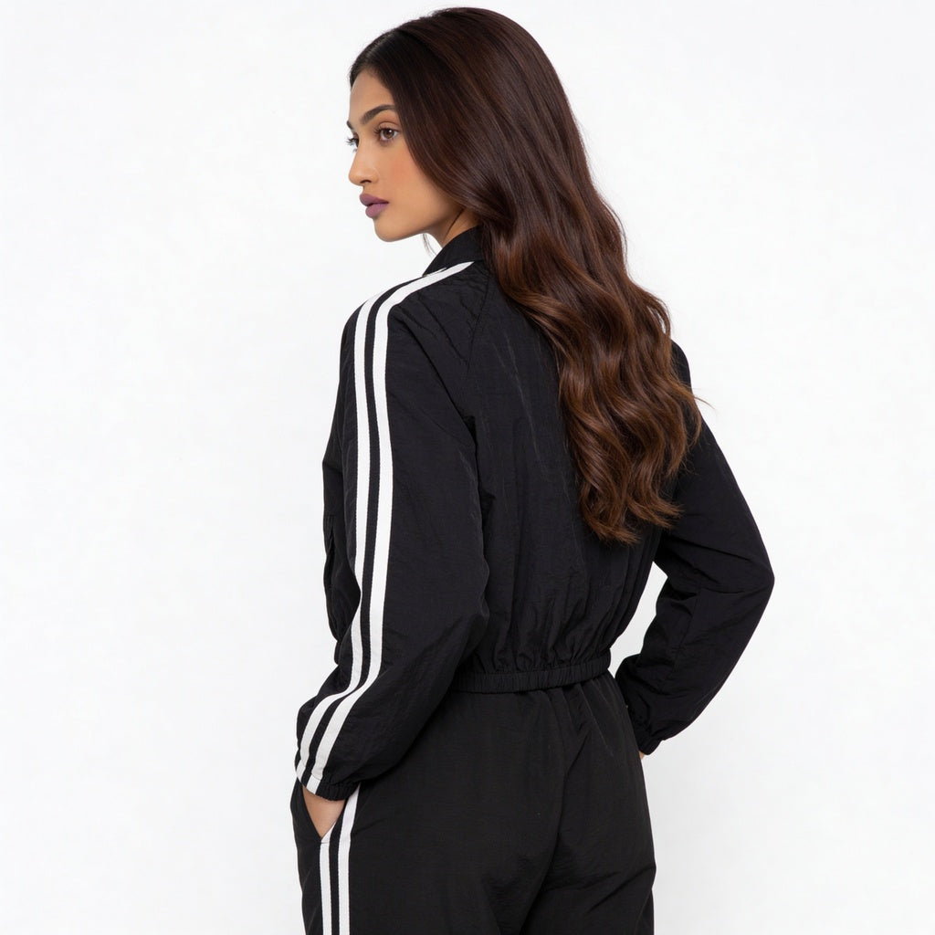 Solid Mock Turtle Neck Jacket