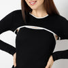 Slim Fit Full Sleeve with Cut Out Neck Detail T-Shirt