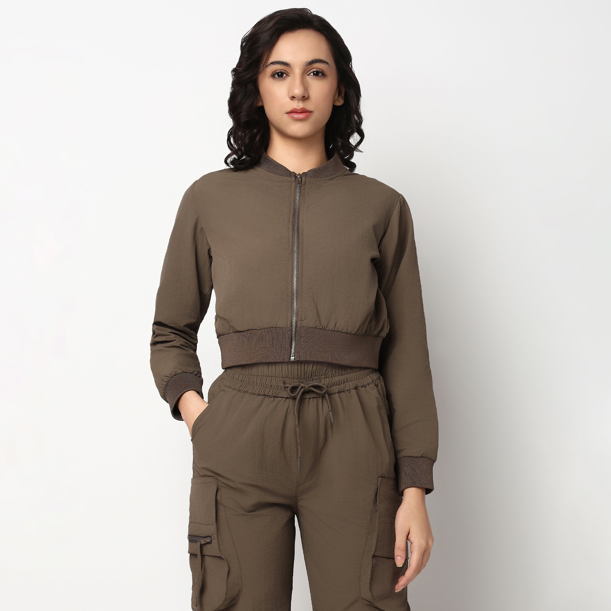 Buy Women Regular Fit Solid Full Sleeve T-Shirt  - Style Union