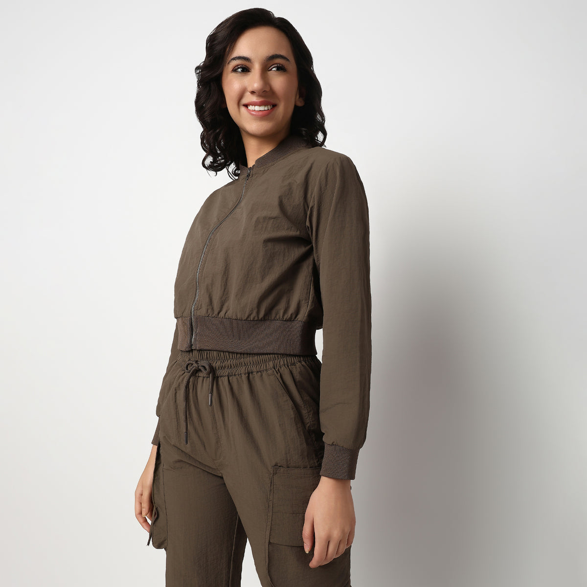 Buy Women Regular Fit Solid Full Sleeve T-Shirt  - Style Union