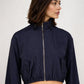High Neck Front Zipper Open Jacket