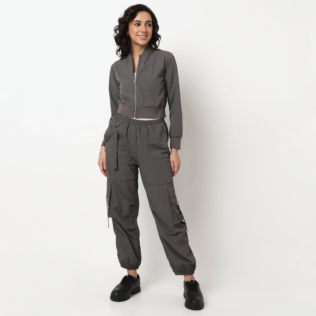 Buy Women Regular Fit Solid Full Sleeve T-Shirt  - Style Union