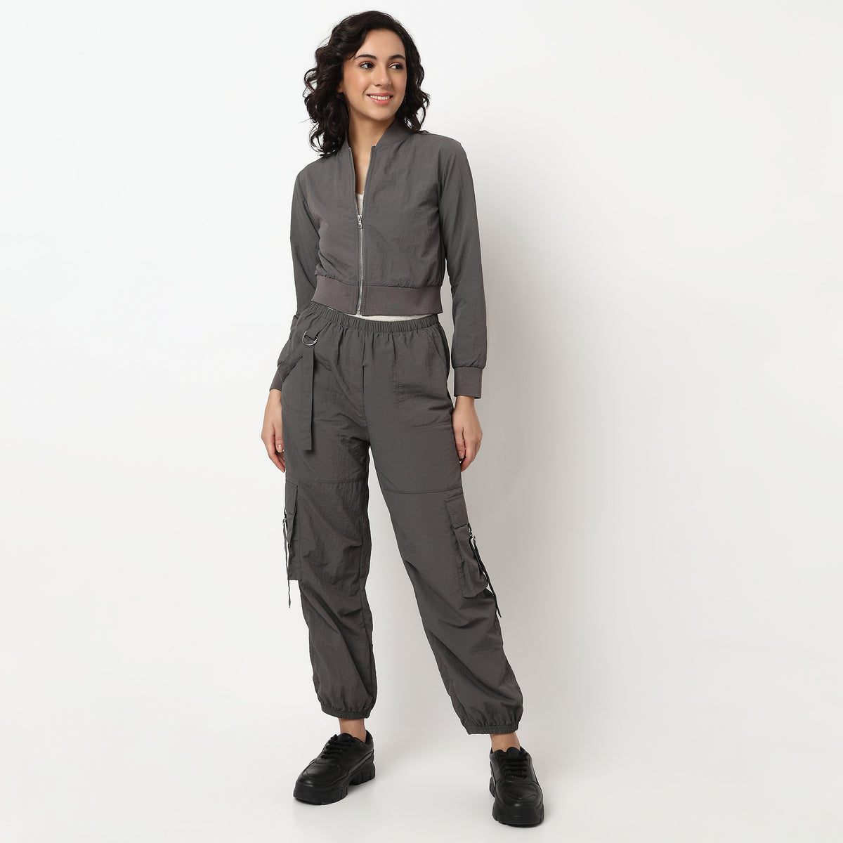 Buy Women Regular Fit Solid Full Sleeve T-Shirt  - Style Union
