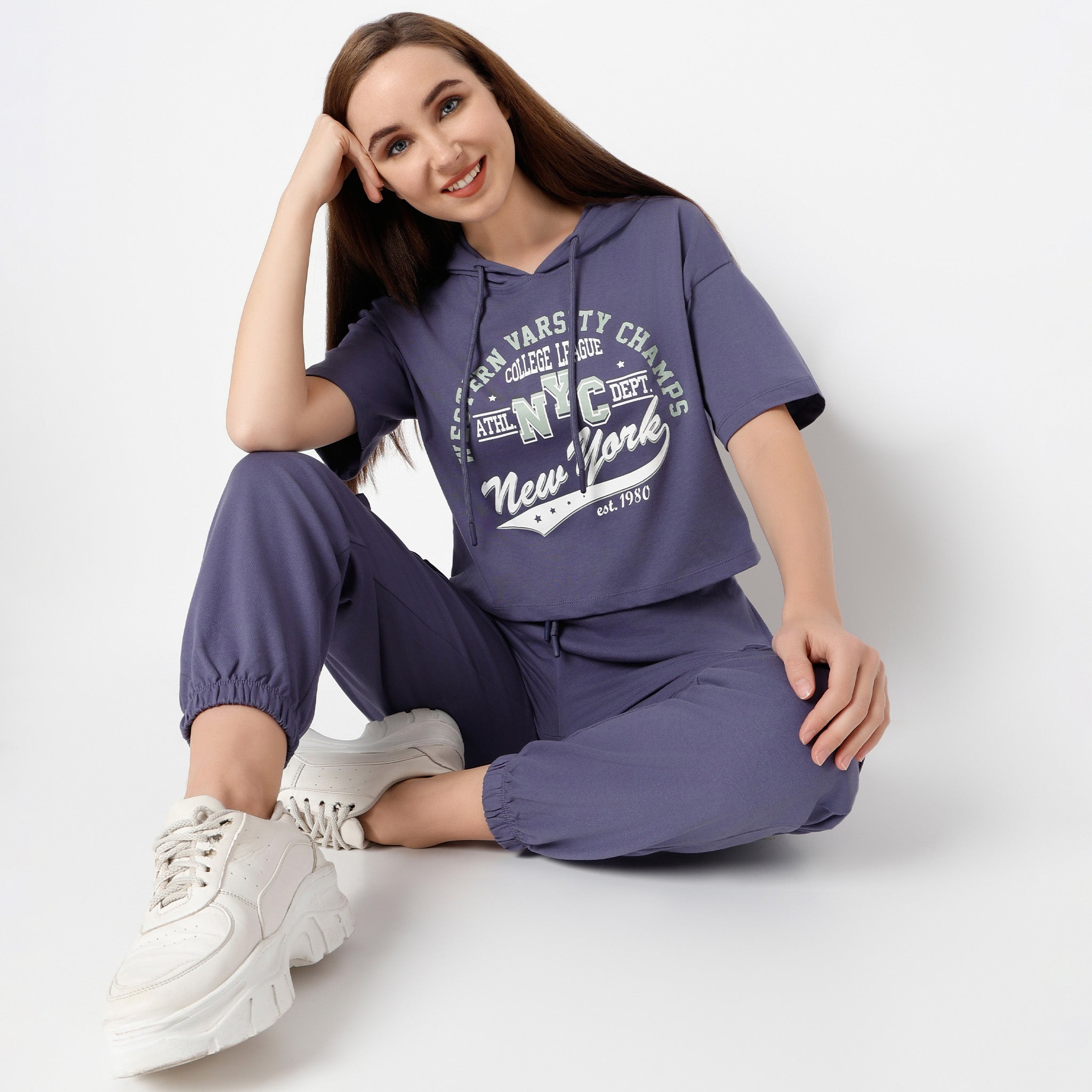 Boxy Fit Graphic Hoodie T-Shirt