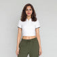 Solid Slim Fit Crop T-Shirt