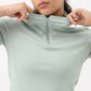 Airdry - High Neck and Zipper Slim Fit T-Shirt