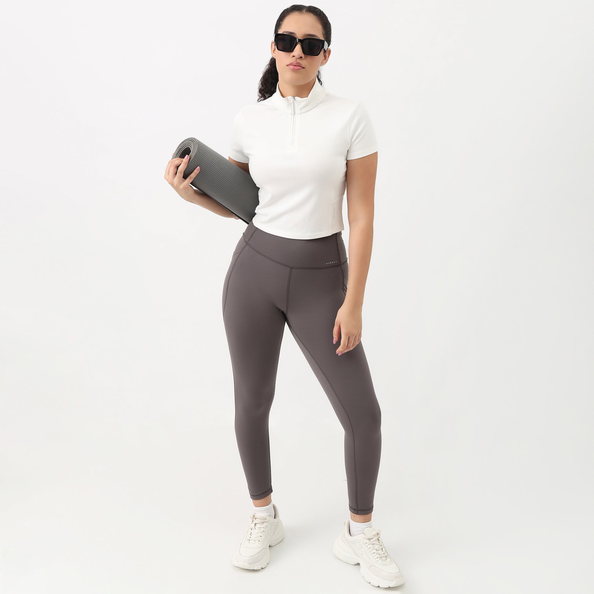 Airdry - High Neck and Zipper Slim Fit T-Shirt