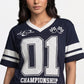Cotton Graphic V-Neck Oversized T-Shirt
