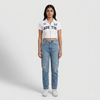 Graphic Cropped Polo T-Shirt