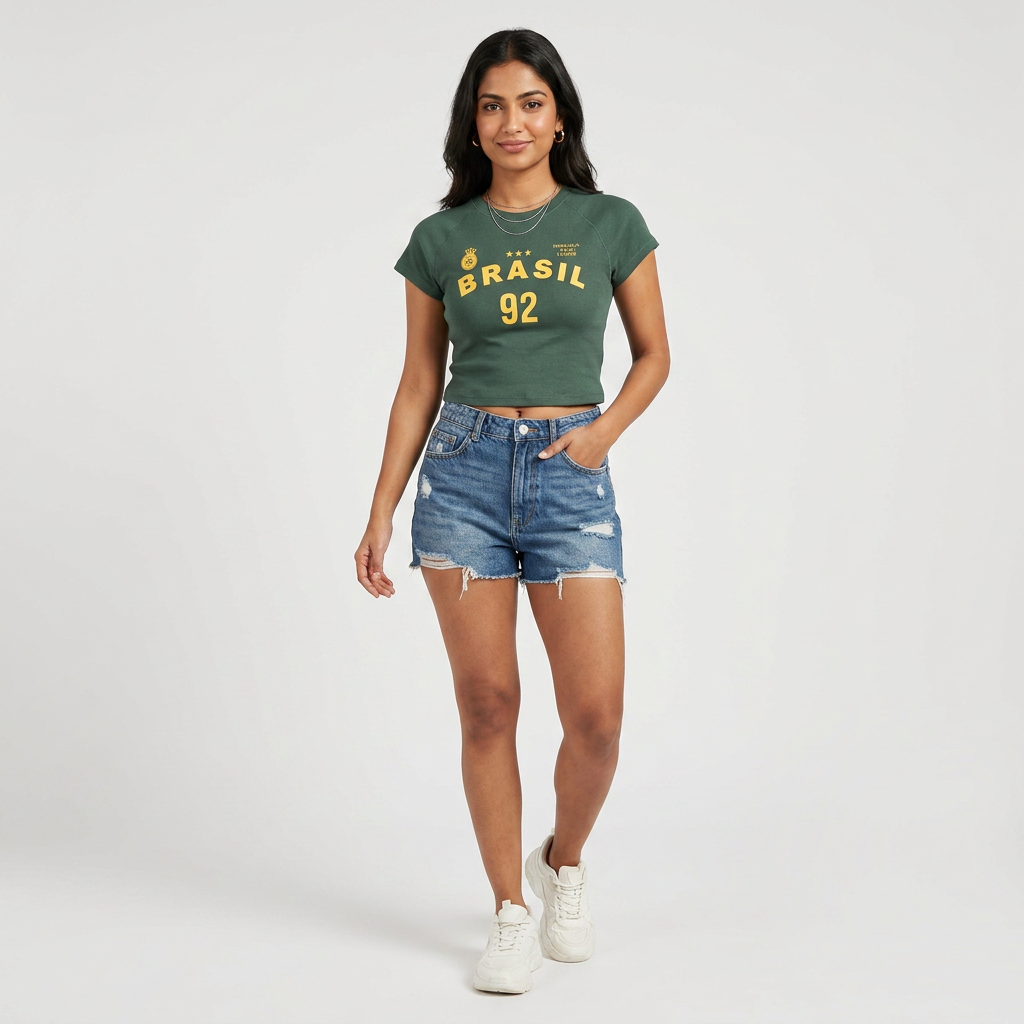 Graphic Slim Fit Crop T-Shirt