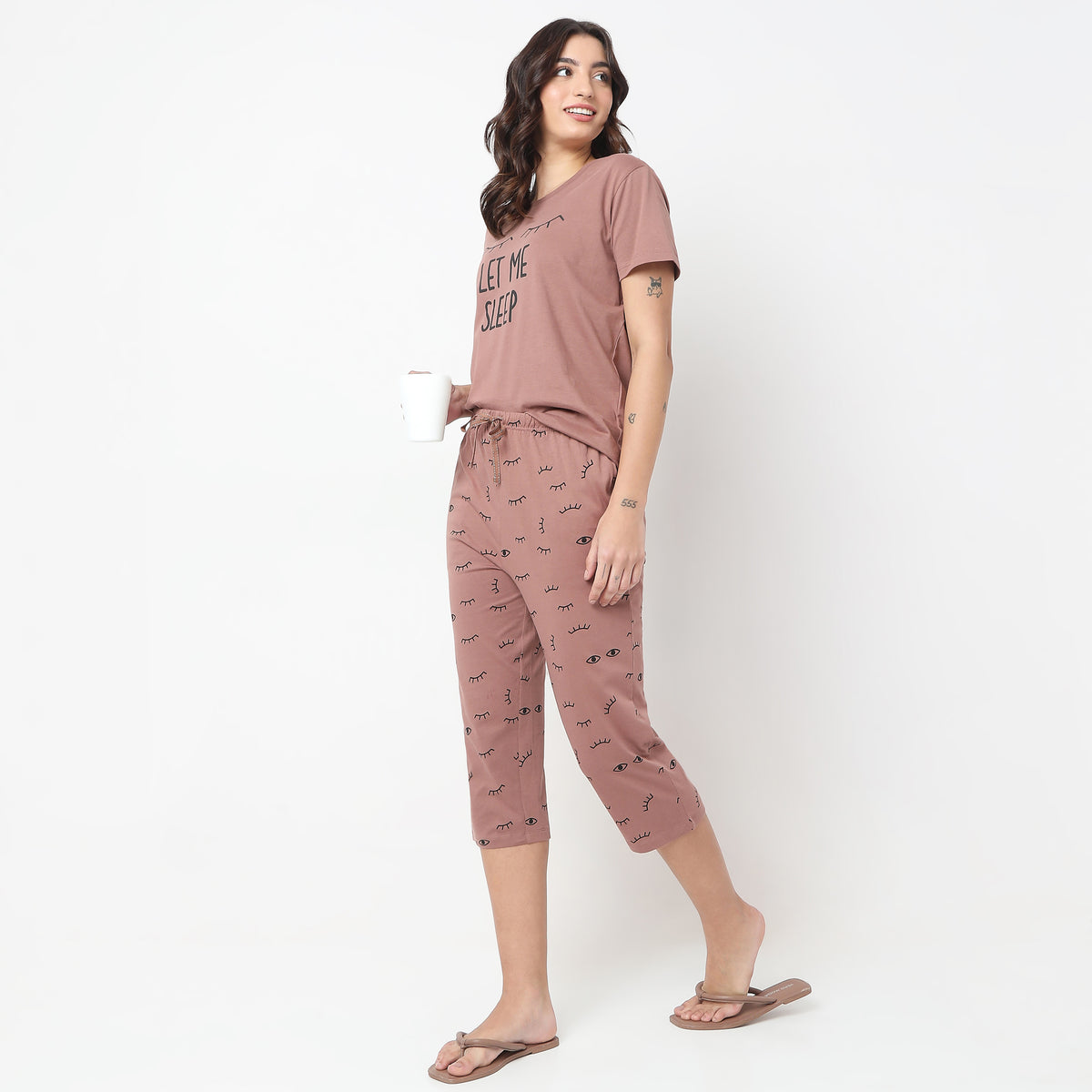 Printed Mid Rise Lounge Capri