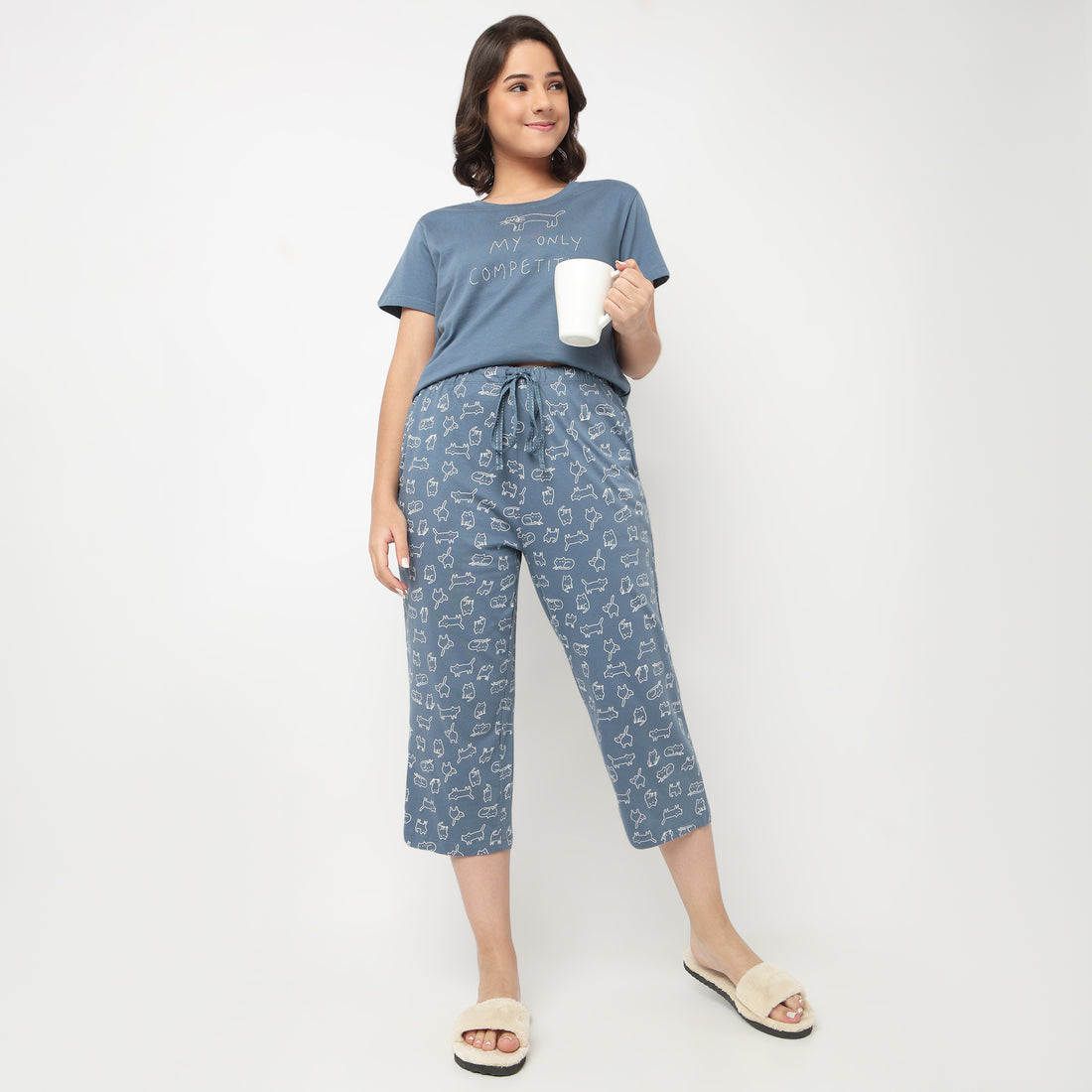 Cotton Printed Lounge Capris
